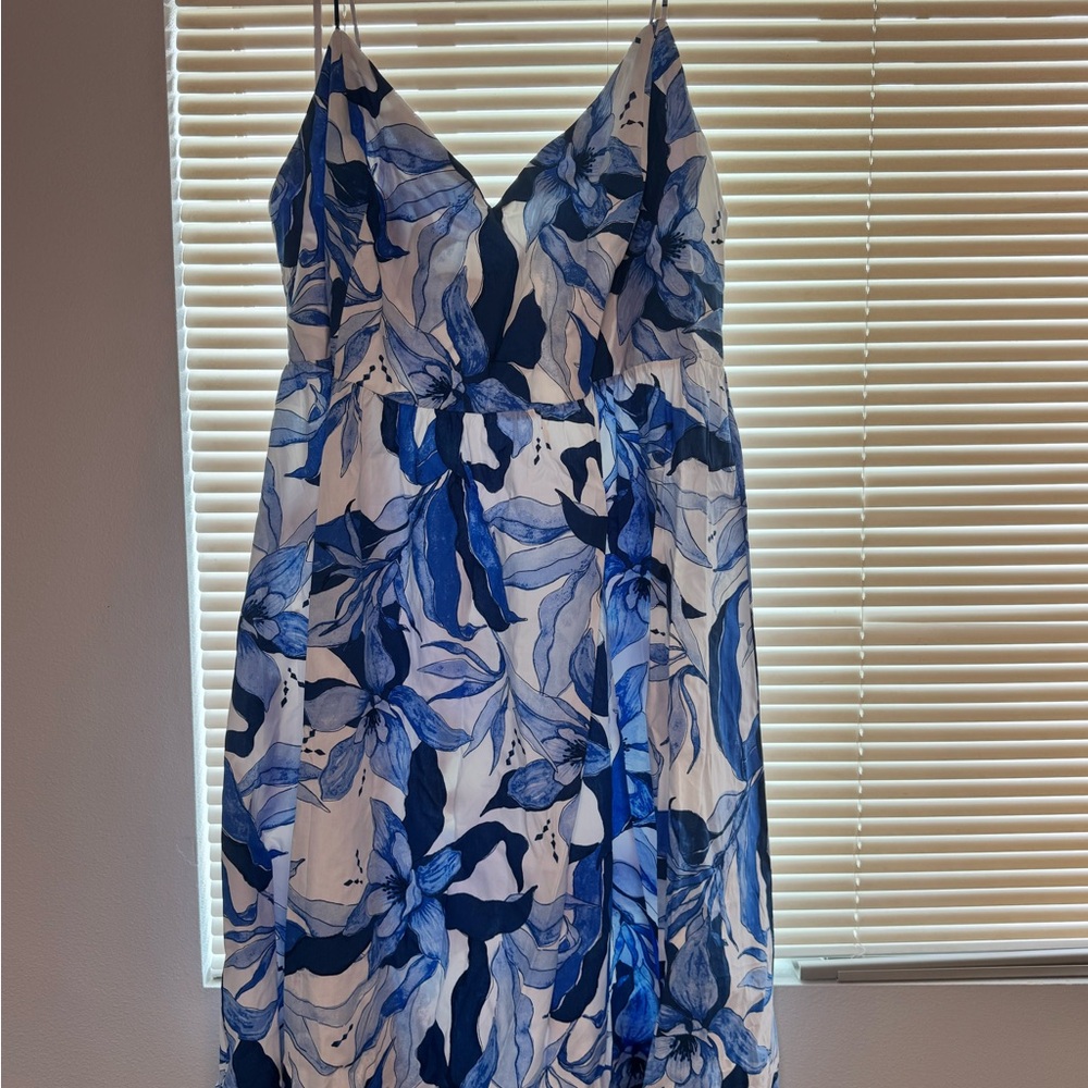 H&M Blue and White Floral Maxi Dress